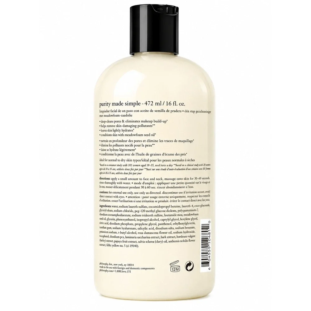 Philosophy Purity Made Simple One-Step Facial Cleanser 16 fl oz 472 ml Sealed